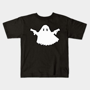 Ghost with a gun (white version) Kids T-Shirt